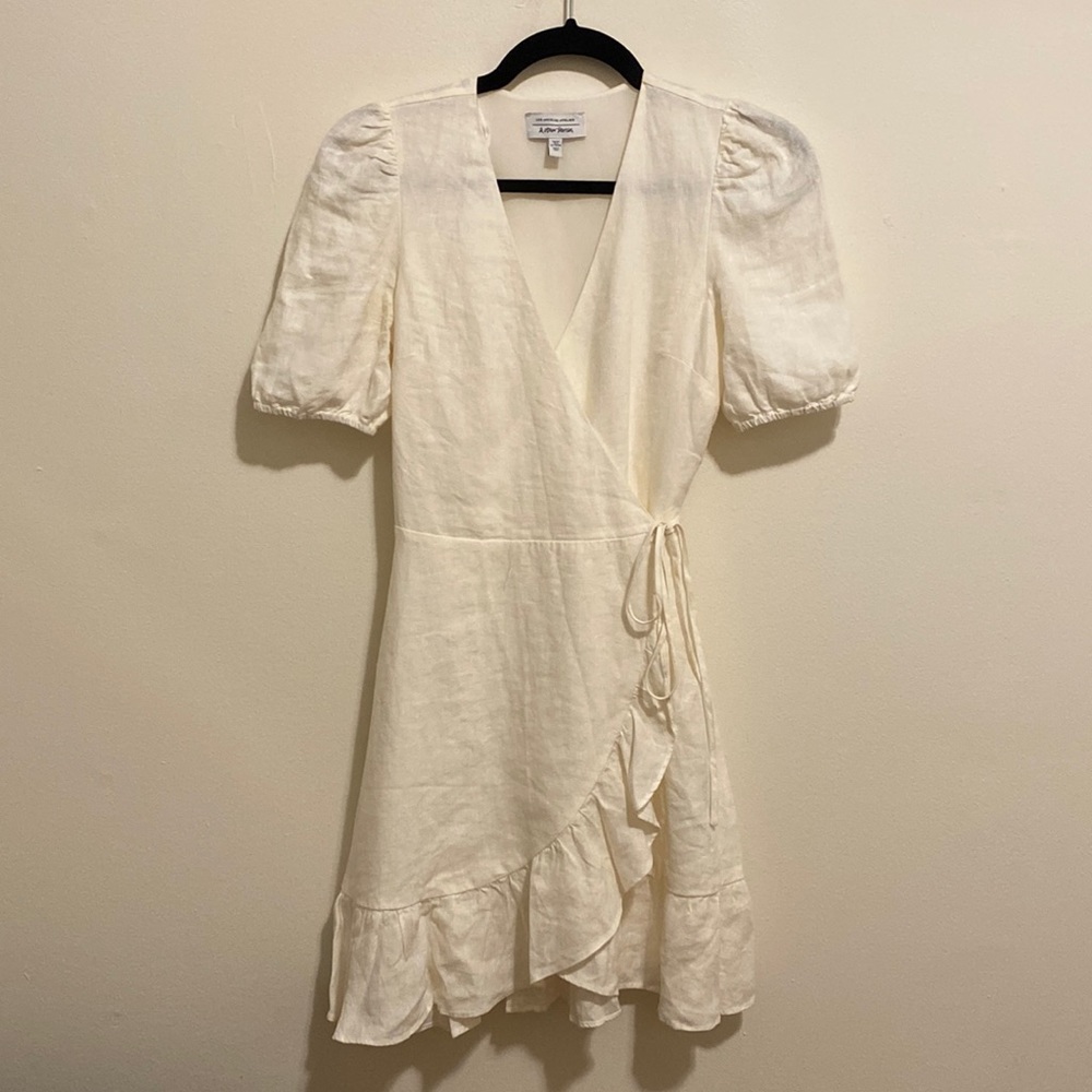 & Other Stories white linen wrap dress